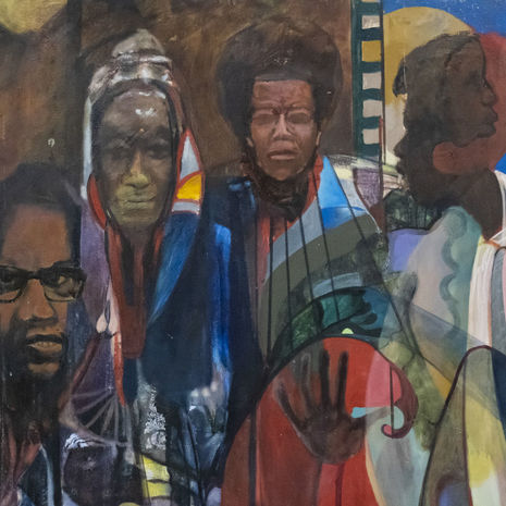 Richard Watson and Walter Edmonds painted 14 large murals inside the historic Church of the Advocate located in North Philadelphia to illustrate the history and experiences of Black people in America, including slavery, emancipation and scenes from the civil rights movement.