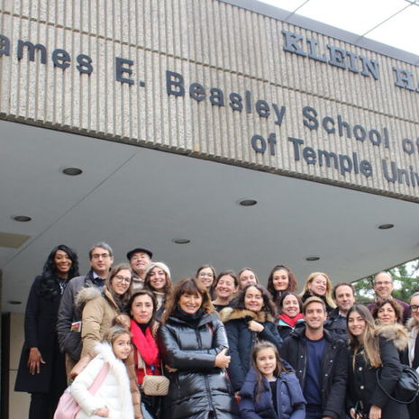 Group of law students at Temple University's main campus