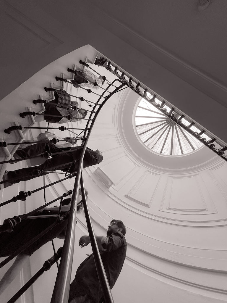 Original stairwell from the 1800s within Temple Rome's new campus. 