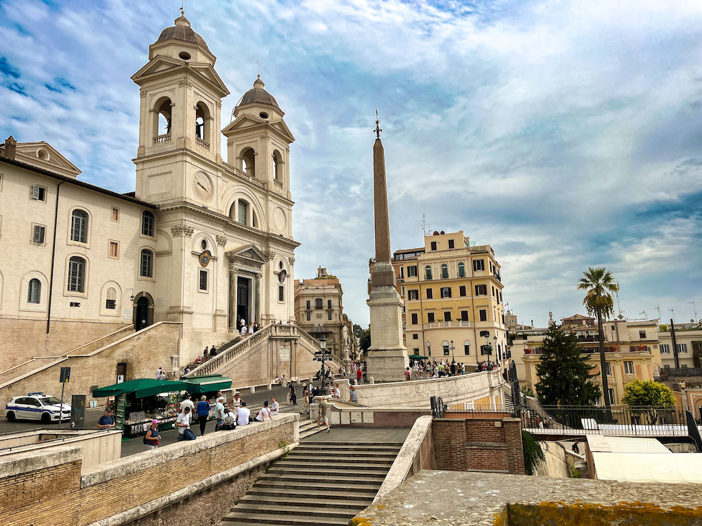 Stunning view of Piazza Trinità dei Monti and the Spanish Steps from one of Temple Rome's terraces. 