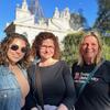 Three adult study abroad participants in front of church in Italy