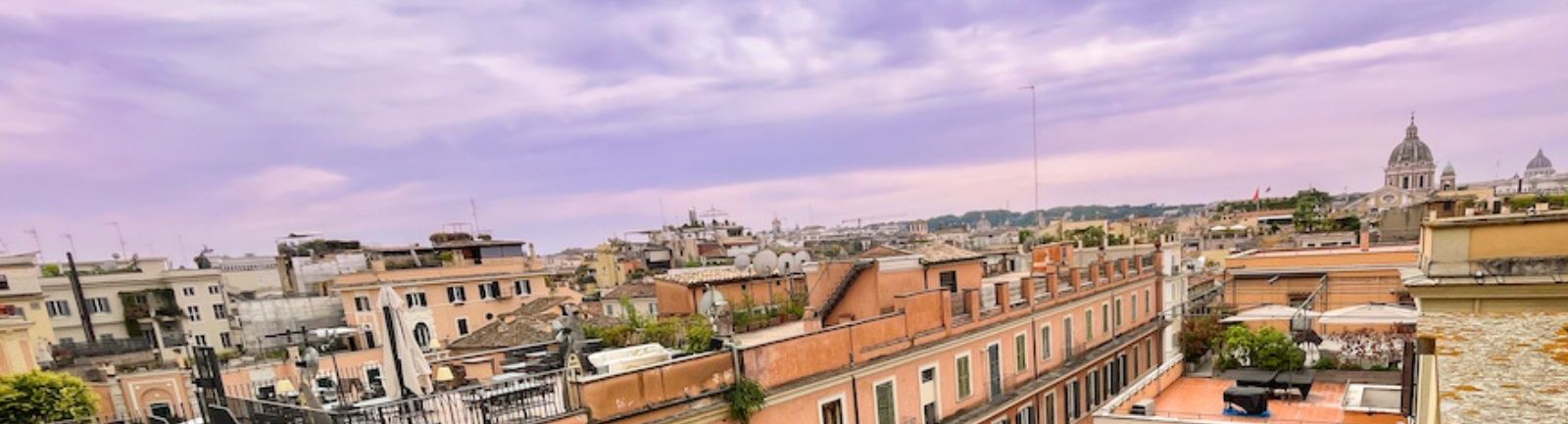View of Rome from Temple Rome's terrace