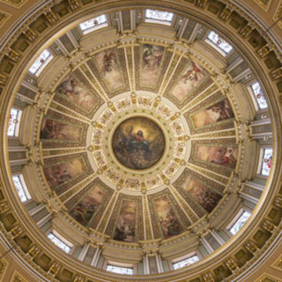 Paintings inside dome ceiling